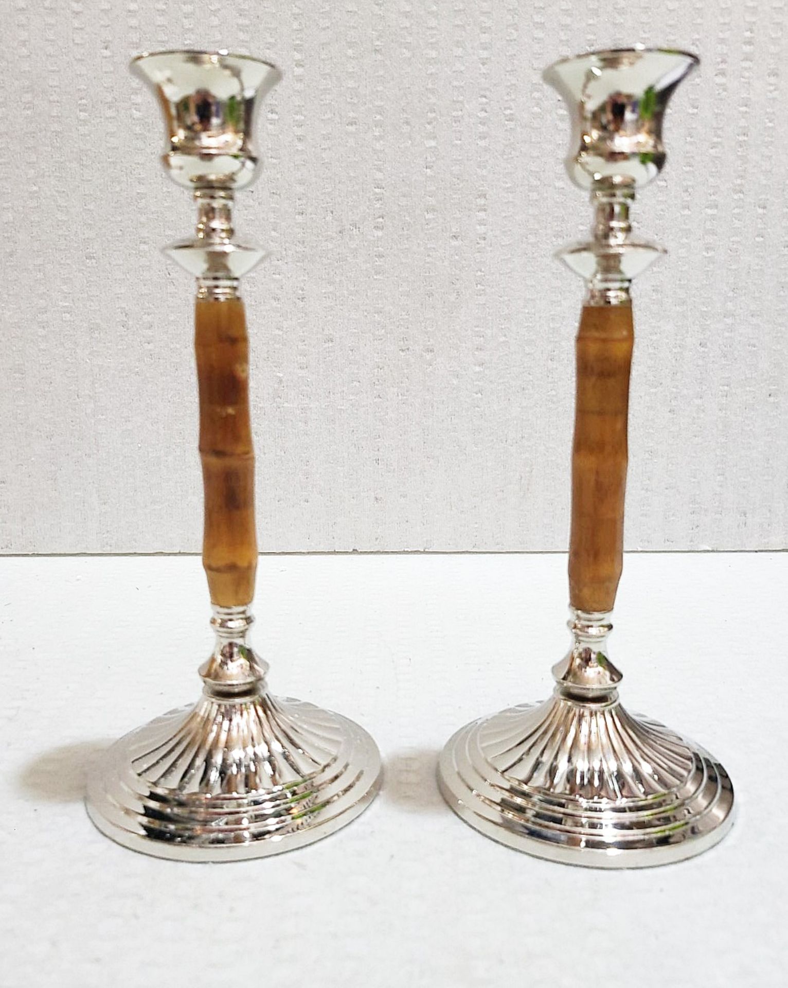 Set Of 2 x Soho Home Large 'Artisan Cheswell' Candle Holders - Original Price £170.00 - Image 4 of 8