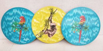 Set Of 3 x LES OTTOMANS 'Matthew Williamson' Tropical Placemats (30Cm) - Original Price £150.00