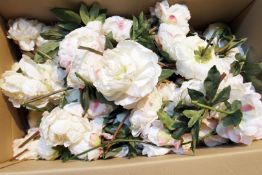 Large Quantity Of Premium Artificial Silk Flowers In Whites And Pinks - Approximately 100 pcs - Ex-
