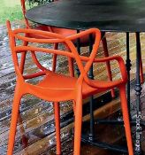 1 x Pair Of KARTELL Philippe Starck Iconic 'Masters' Chairs In Burnt Orange - Total RRP £416.00
