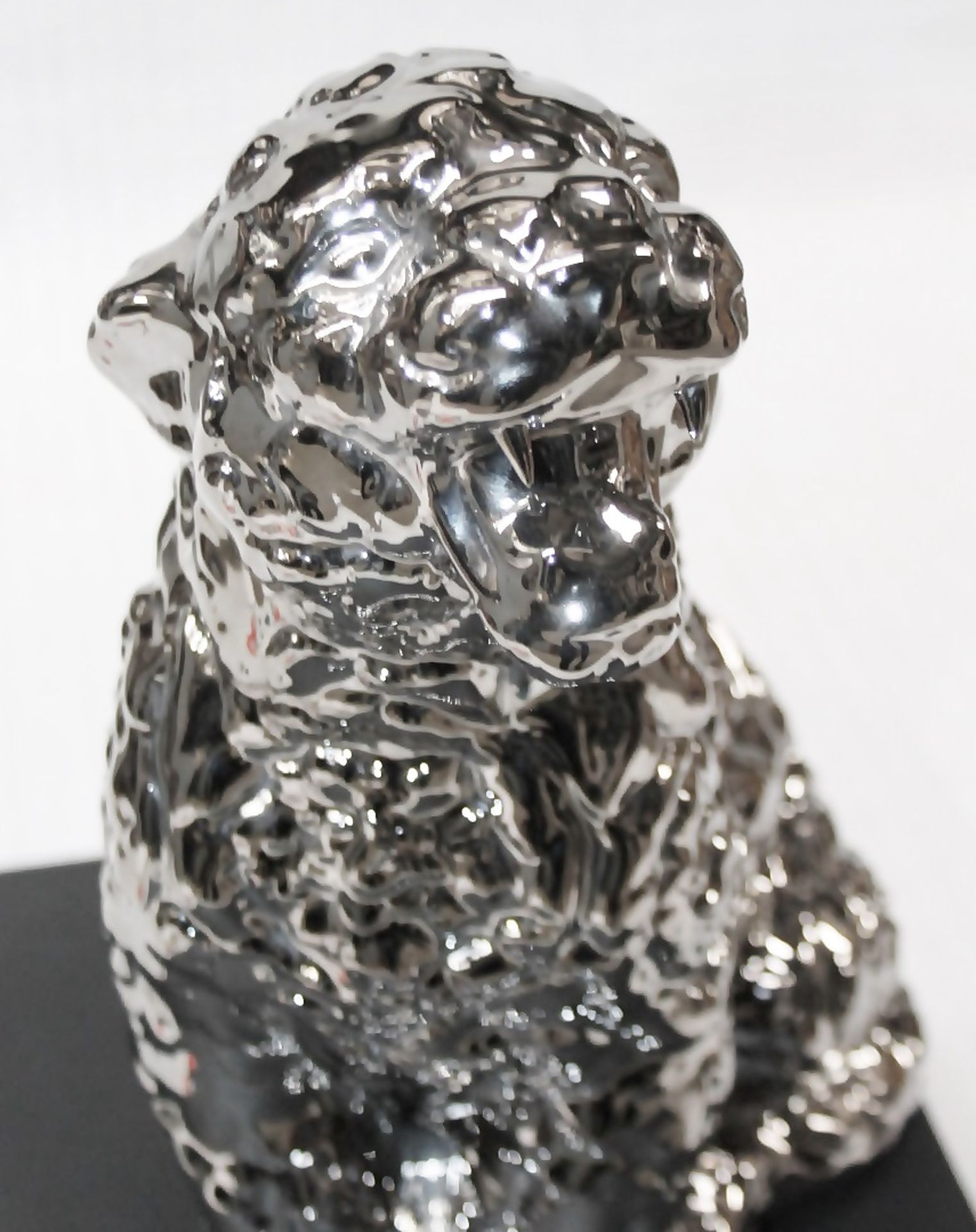 1 x VERSACE 'Rokko' Italian Designer Porcelain 30cm Cheetah Ornament In Chrome *RARE* - Bild 4 aus 9