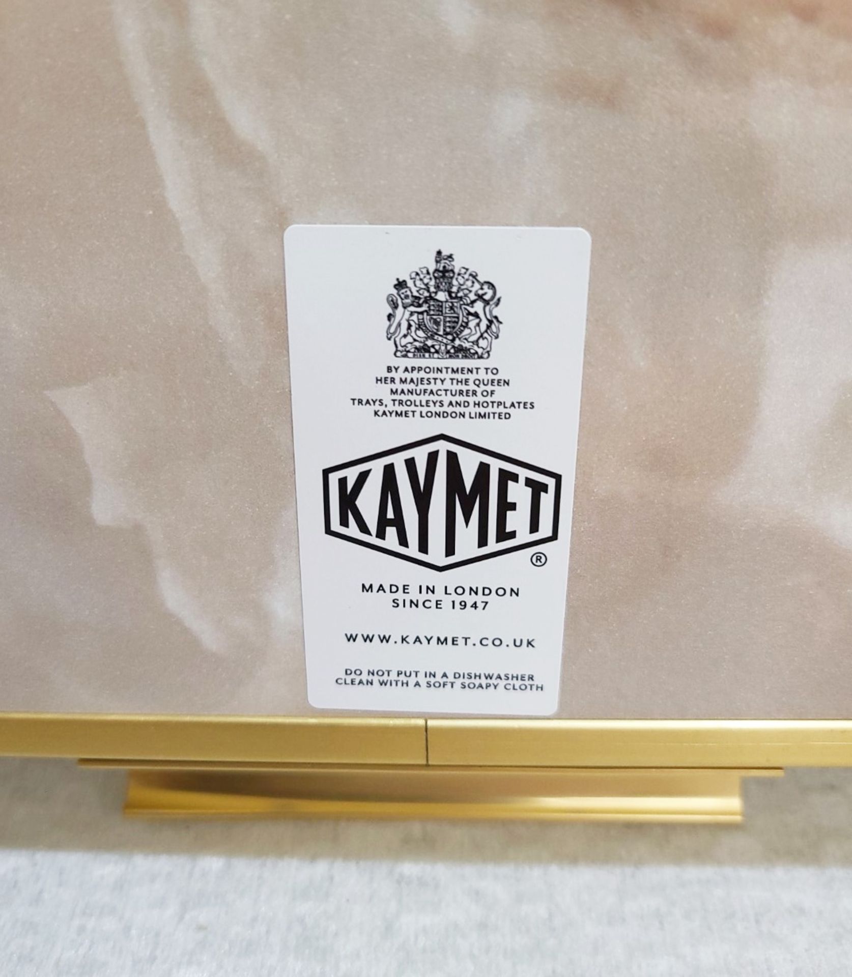 1 x KAYMET Ribbed Tray Onyx Marble (51cm) - Original Price £149.00 - Image 2 of 4