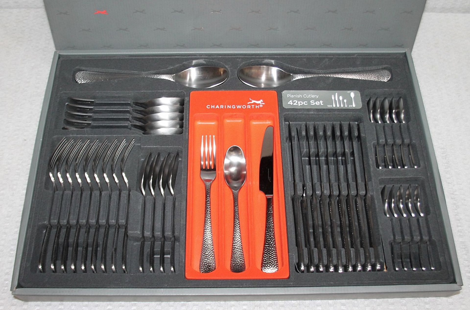 CHARINGWORTH 'Planish' Luxury Stainless Steel 42-Piece Cutlery Set - Original Price £350.00 - Bild 4 aus 11