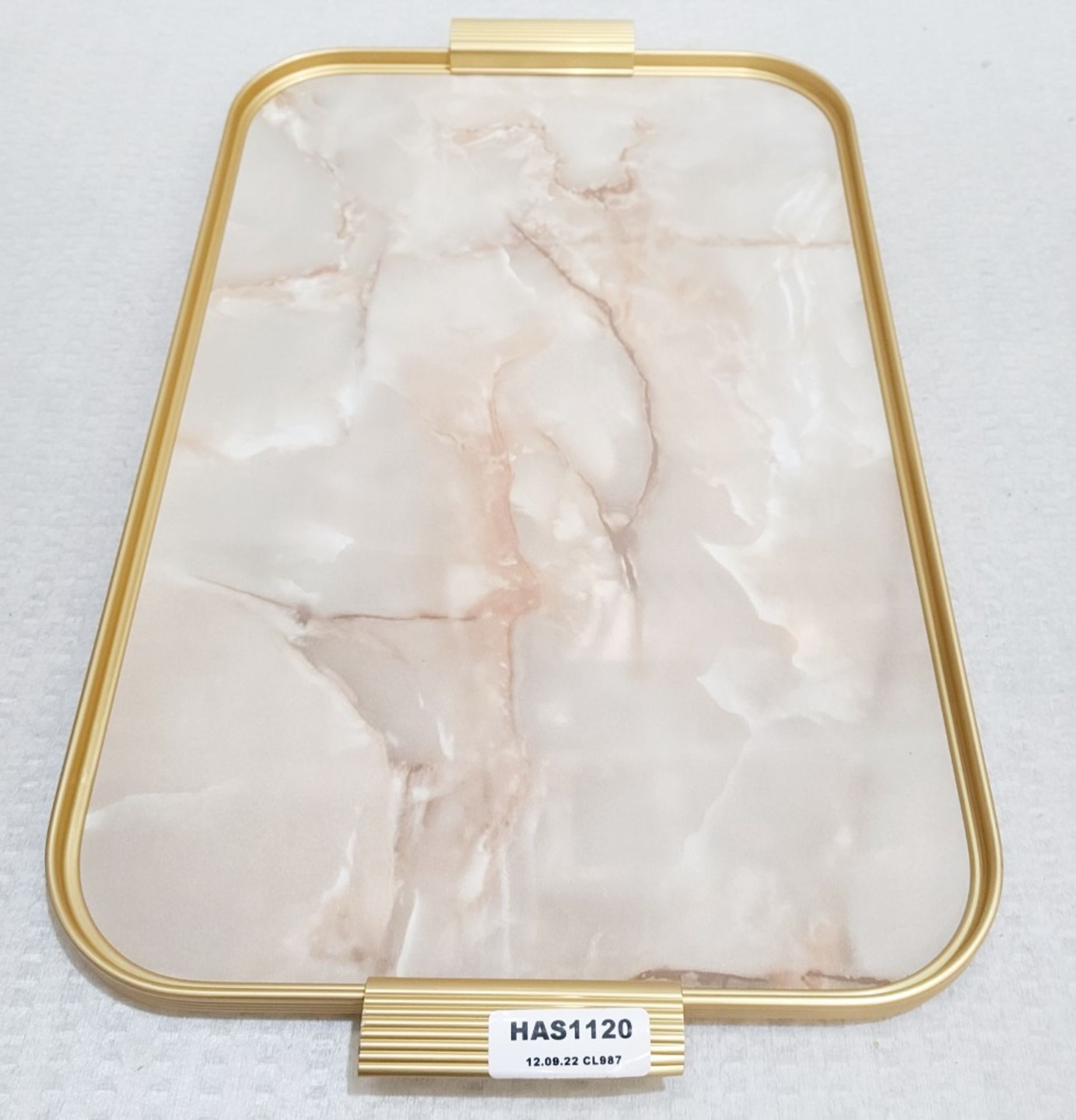 1 x KAYMET Ribbed Tray Onyx Marble (51cm) - Original Price £149.00 - Image 4 of 4