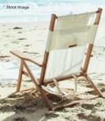 1 x BUSINESS & PLEASURE CO Antique White 'Tommy' Folding Beach Chair - Original Price £249.00