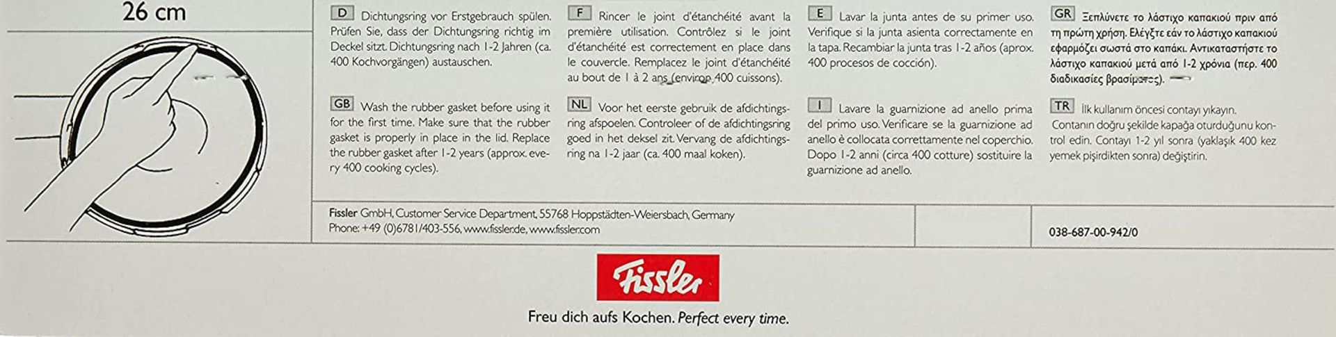 2 x Genuine FISSLER 26cm Sealing Rings for Pressure Cooker - £1 Start, No Reserve - RRP £65.98 - Image 4 of 6