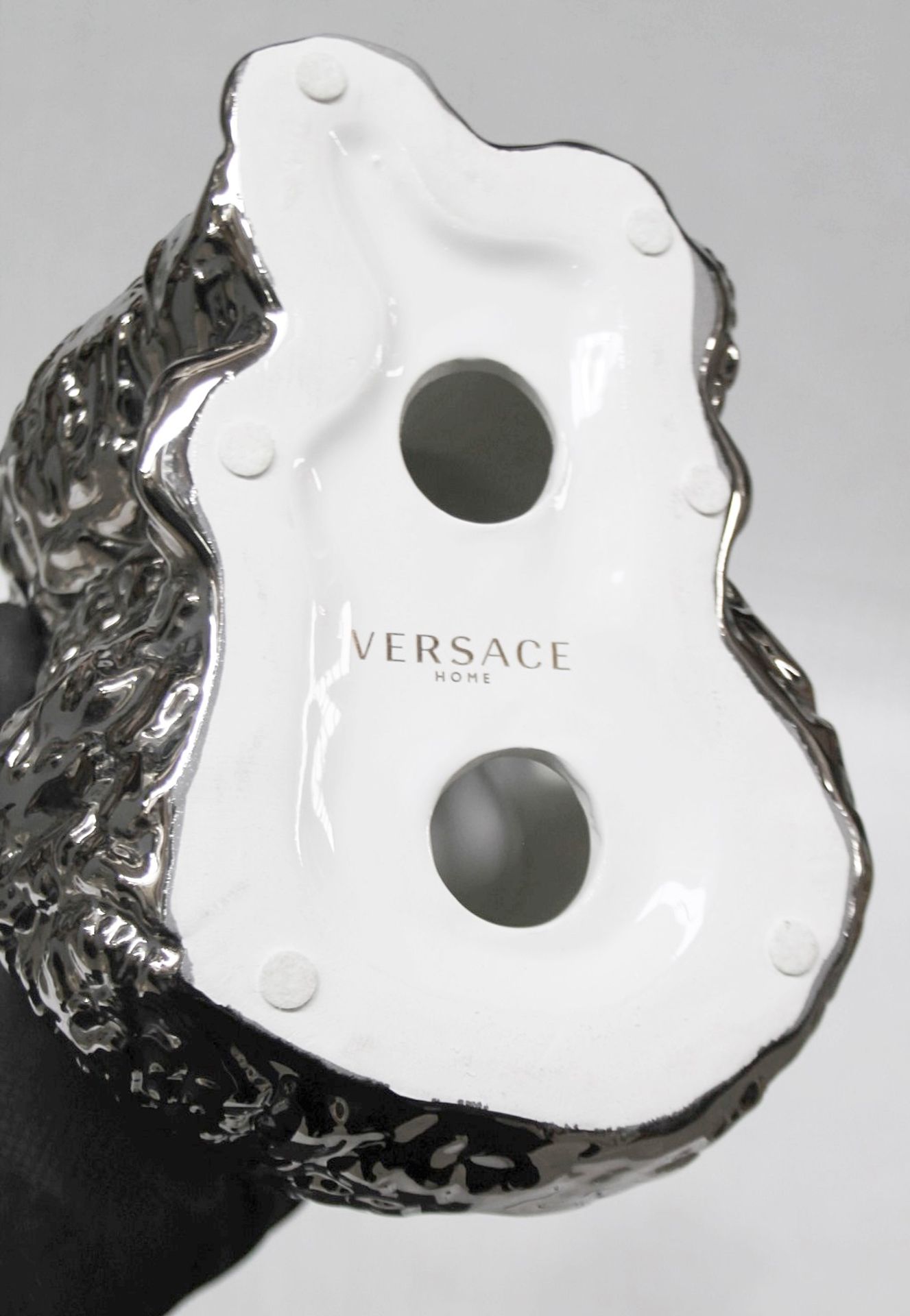 1 x VERSACE 'Rokko' Italian Designer Porcelain 30cm Cheetah Ornament In Chrome *RARE* - Bild 6 aus 9