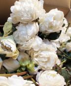 Large Quantity Of Premium Artificial Silk Flowers In Whites And Pinks - Approximately 150 pcs - Ex-