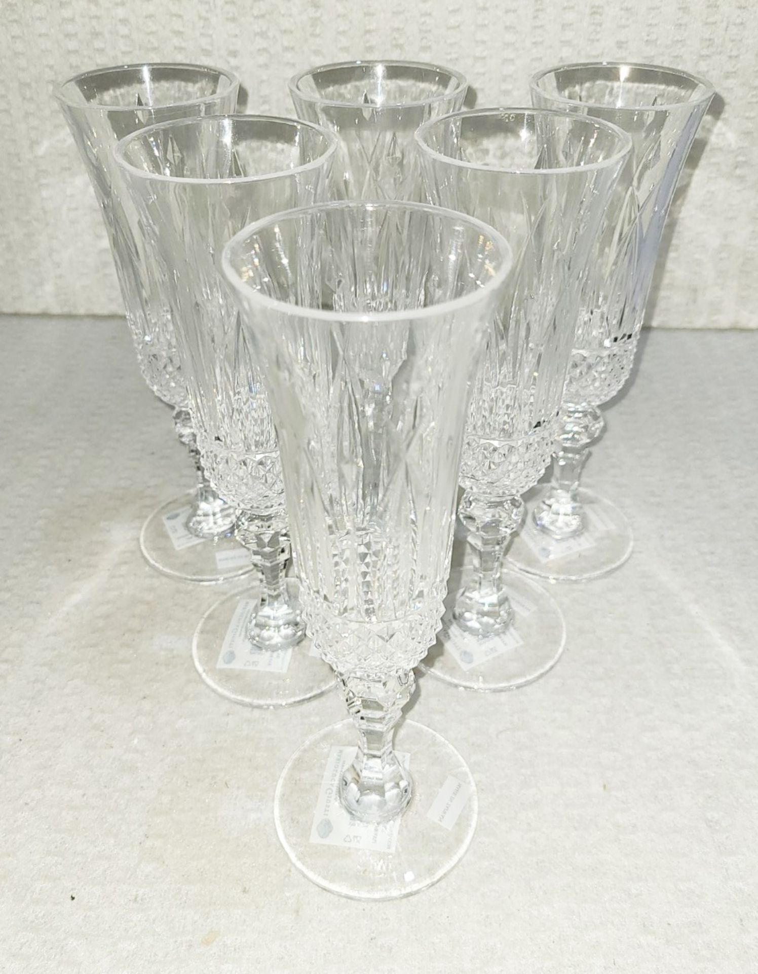 Set Of 6 MARIO LUCA GIUSTI 'Nuova Italia Synthetic Crystal' Flutes (150ml) - Original Price £150.00 - Image 6 of 6
