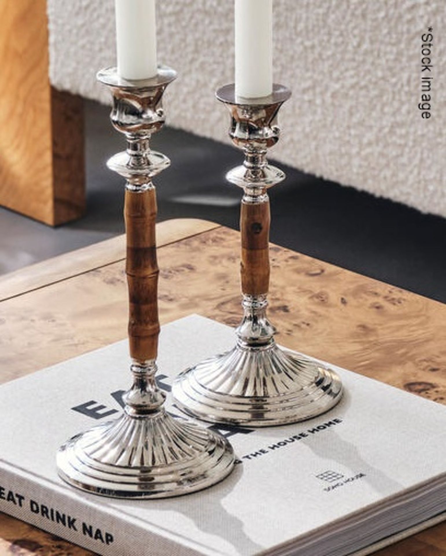 Set Of 2 x Soho Home Large 'Artisan Cheswell' Candle Holders - Original Price £170.00