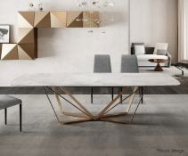 1 x REFLEX 'Papillon' Marble-Glass Topped Dining Table - RRP £4,899 *Stunning*