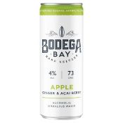 24 x Bodega Bay Hard Seltzer 250ml Alcoholic Sparkling Water Drinks - Apple Ginger & Acai Berry