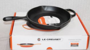 1 x LE CREUSET Premium Cast Iron 23cm Skillet In Black - Original Price £120.00 - Unused Boxed Stock