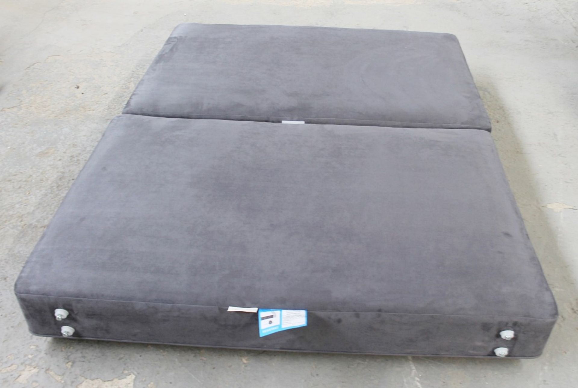 1 x VISPRING "Prestige" Kingsize Soft Divan Bed Base In A Premium Faux Suede Upholstery - 150x200cm - Image 3 of 11