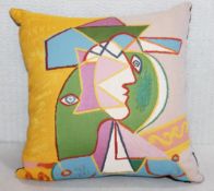 1 x JULES PANSU Picasso’s 'Femme Au Chapeau' Designer Cushion (45cm x 45cm)