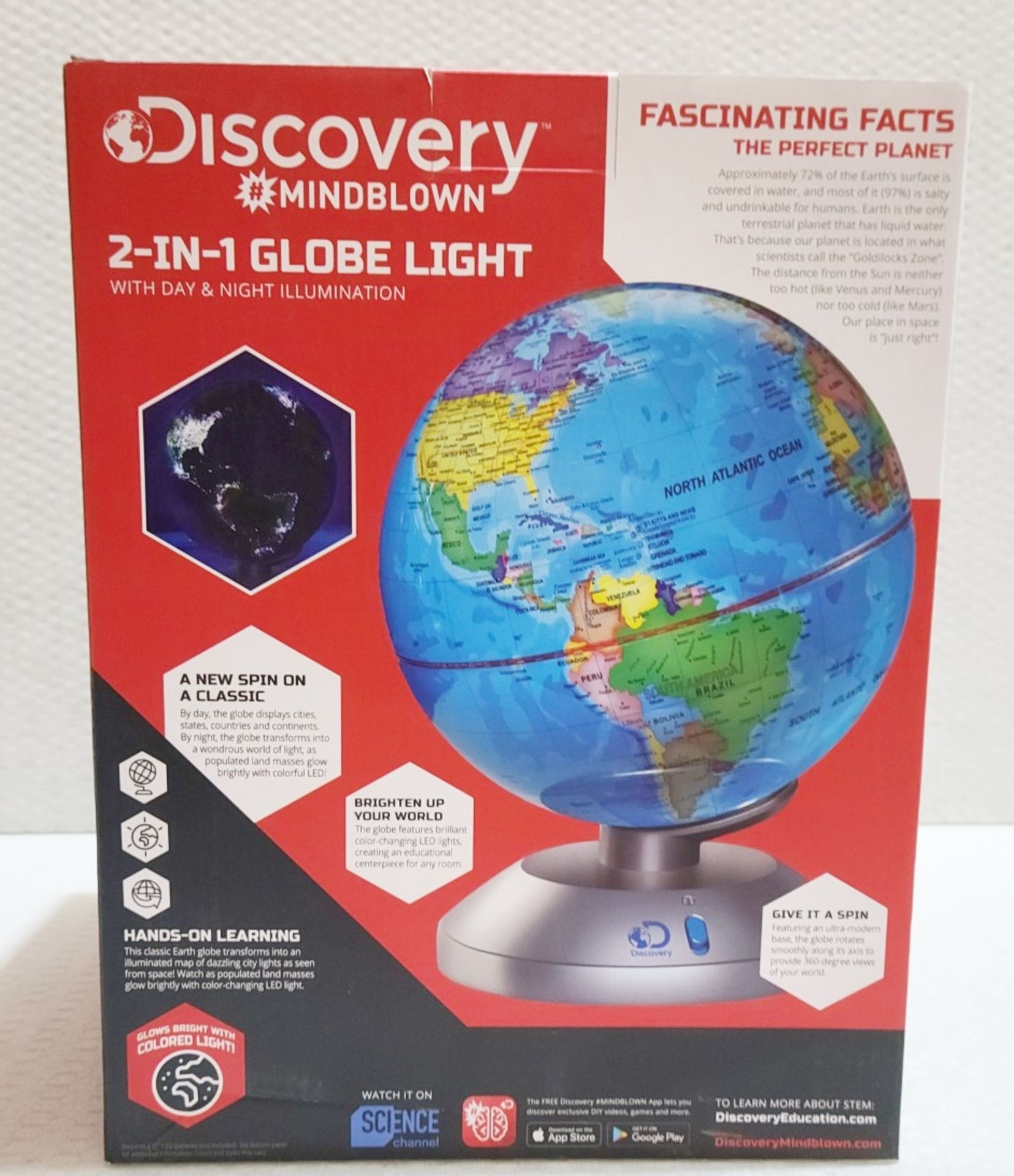 1 x DISCOVERY Kids 2-In-1 World Globe Led Lamp With Day & Night Modes - New / Unused Boxed Stock - Image 5 of 7
