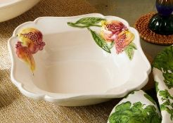 1 x Les-Ottomans Italian Artisan 'Pomegranate' Square Dish (25cm) - Original Price £40.00