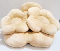 Set of 3 x KIDKII 'Sumptuous' Flower Pillows Velvet Gold - Original Price £159.00