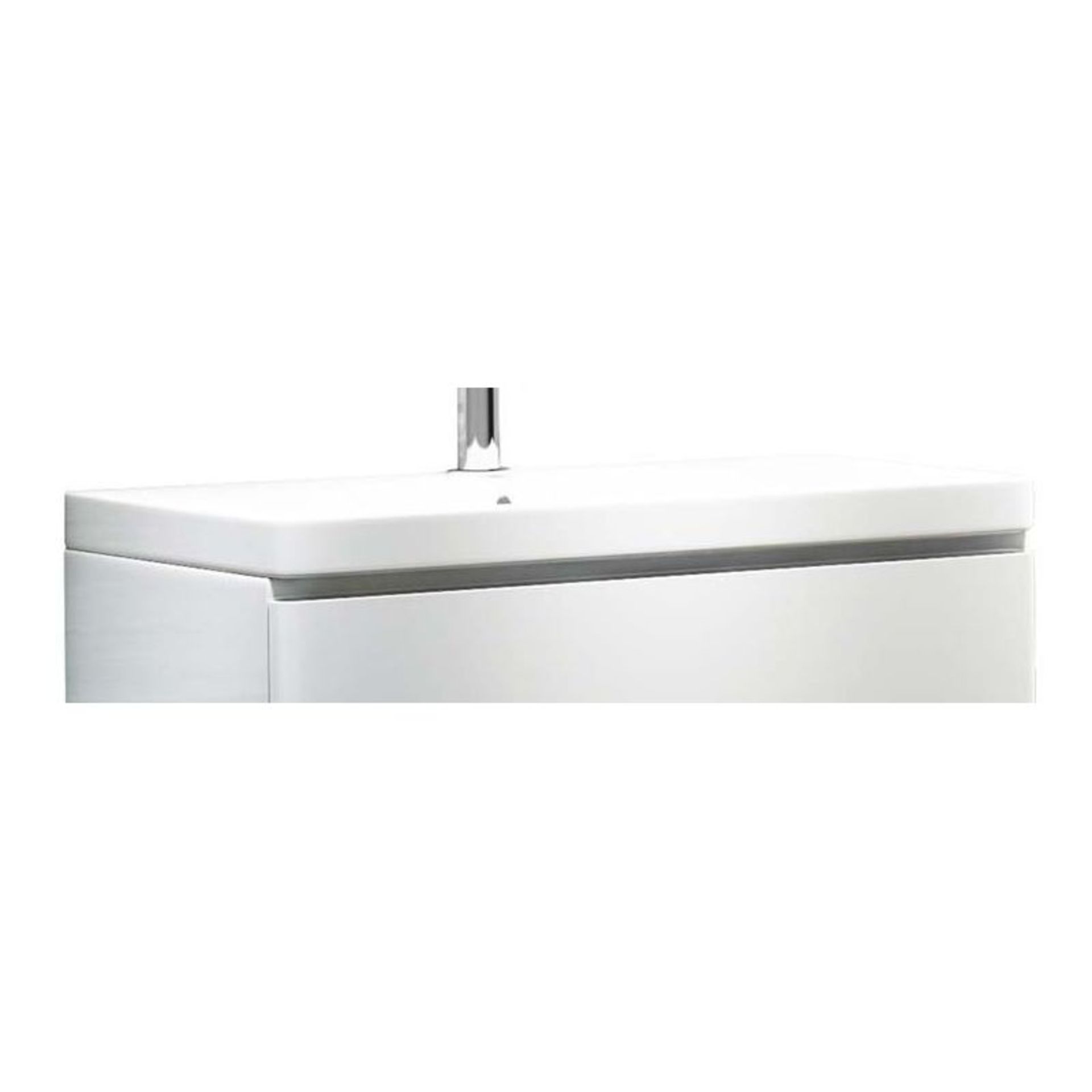1 x Synergy Linea 800mm Wall Mounted Vanity Unit With White Ceramic 1 Tap Hole Sink Basin - RRP £795 - Image 4 of 5