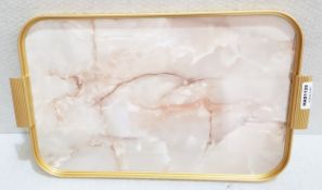 1 x KAYMET Ribbed Tray Onyx Marble (51cm) - Original Price £149.00