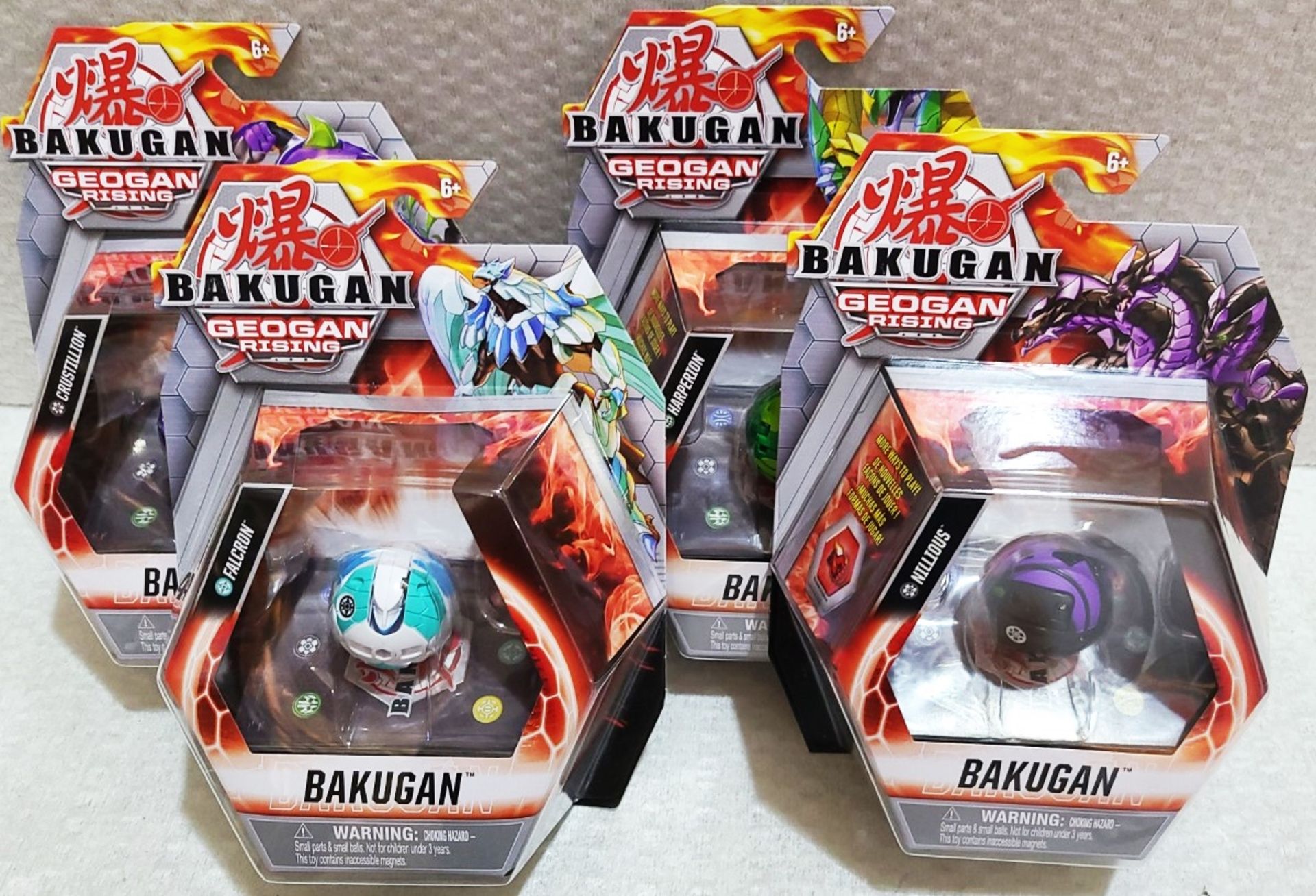 4 x BAKUGAN Bakugan Geogan Rising - Core Collectible Action Figures - Unused Boxed Stock - Ref:
