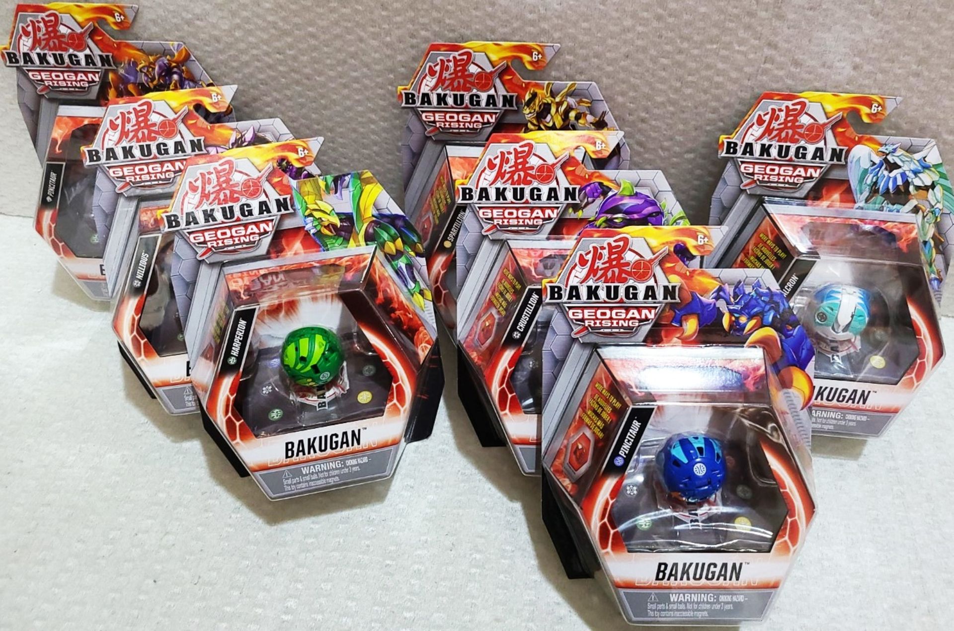 7 x BAKUGAN Bakugan Geogan Rising - Core Collectible Action Figures