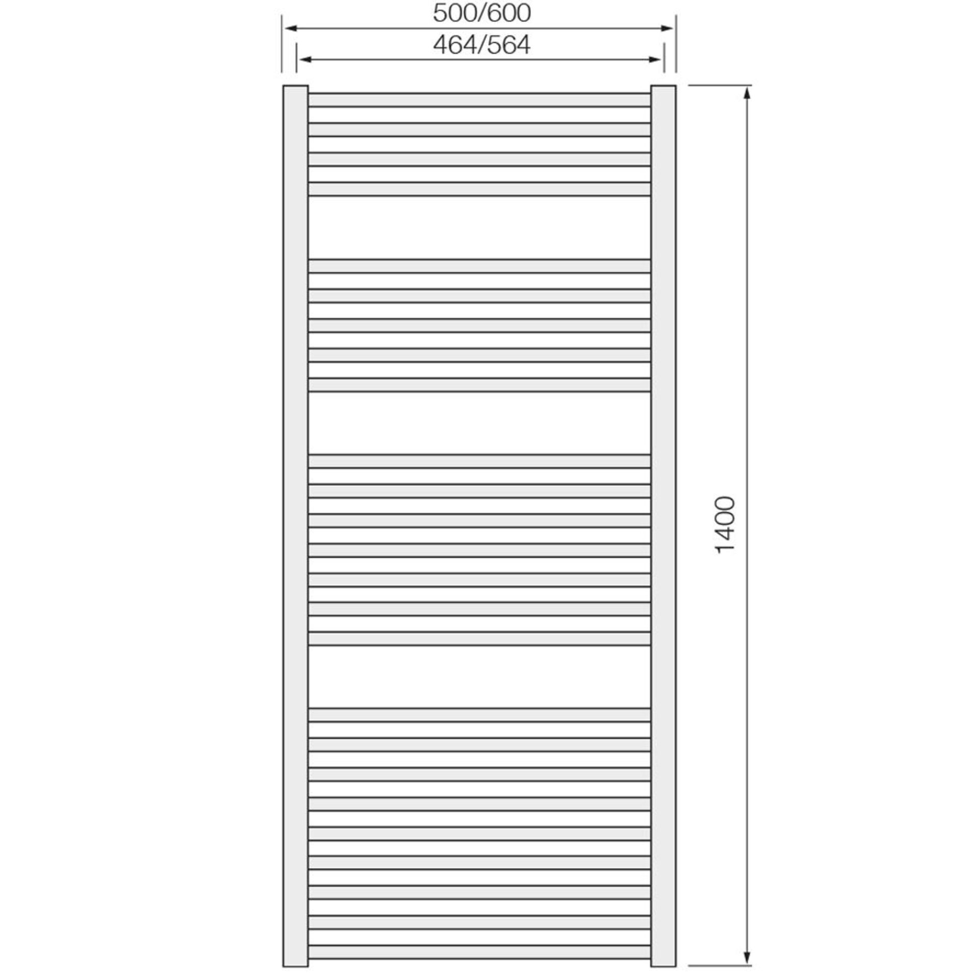 1 x Warmbase LoCo 1400x500mm Chrome Heated Towel Warming Ladder Rail Radiator - RRP £250 - Image 2 of 2