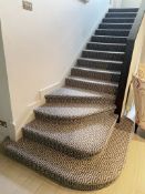 1 x Premium Stair Runner Carpet, Featuring A Key Design In Light & Dark Grey Tones - Ref: RR25 / LNG