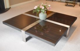 1 x Contemporary Square Coffee Table Featuring A Steel Frame And Wenge Veneer - Ref: RR07 / LNG -