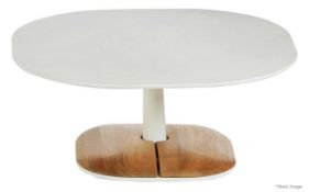 1 x ETHEMO 'Enjoy' Designer Low Profile 70x70 Table Base With A White Ceramic Top *See Condition*