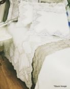 1 x PRATESI 'Fontana Di Trevi' Lace & Angel Skin Flat Sheet & Shams - RRP £3,750