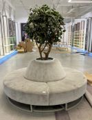 1 x Circular 2-Metre Seating Area With Artificial Plant Centrepiece - Recently Removed From A Well-