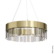 1 x CTO LIGHTING 'Solaris' Luxury 70cm Pendant Light With Tinted Cut Glass Droplets - RRP £6,500