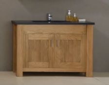 1 x Stonearth 'Finesse' Countertop Washstand - American Solid Oak - Original RRP £1,400
