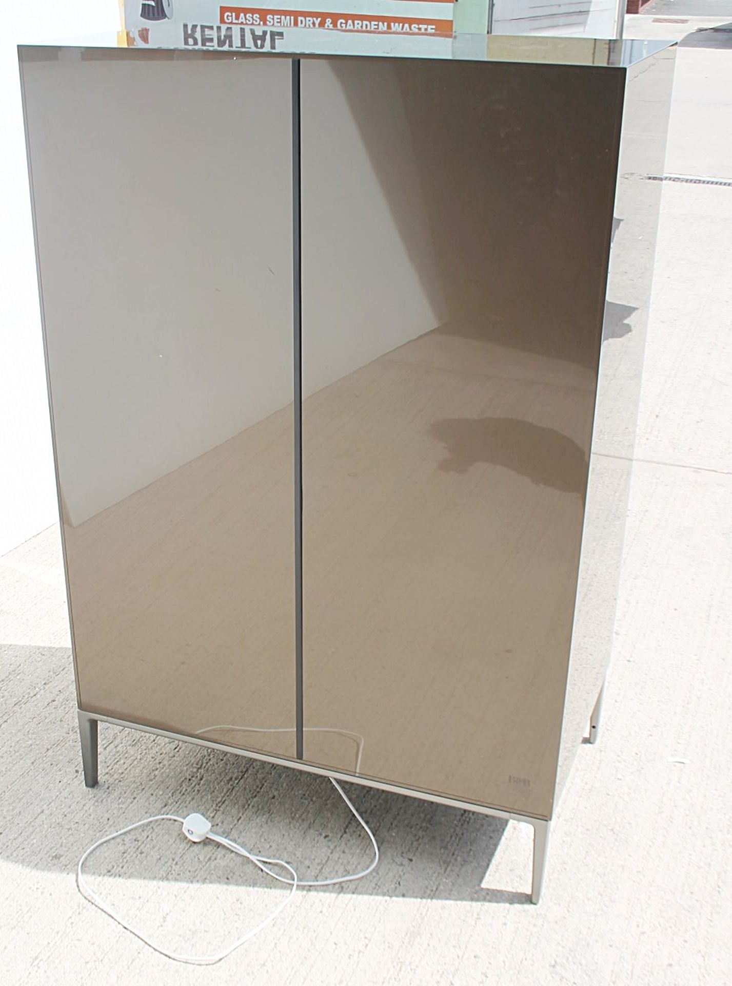 1 x B&B ITALIA 'Eucalipto' Designer 2-Door Illuminated Storage Unit With Bronzed Mirror Fronted - Image 2 of 7