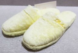 1 x PRATESI Panofole 'Paillettes' Yellow Terry Cotton Slippers Size 38/39 - Original Price £200.00