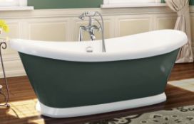 1 x Synergy Boat 1770mm Traditional Grey Freestanding Bath - New Boxed Stock - RRP: £1,644