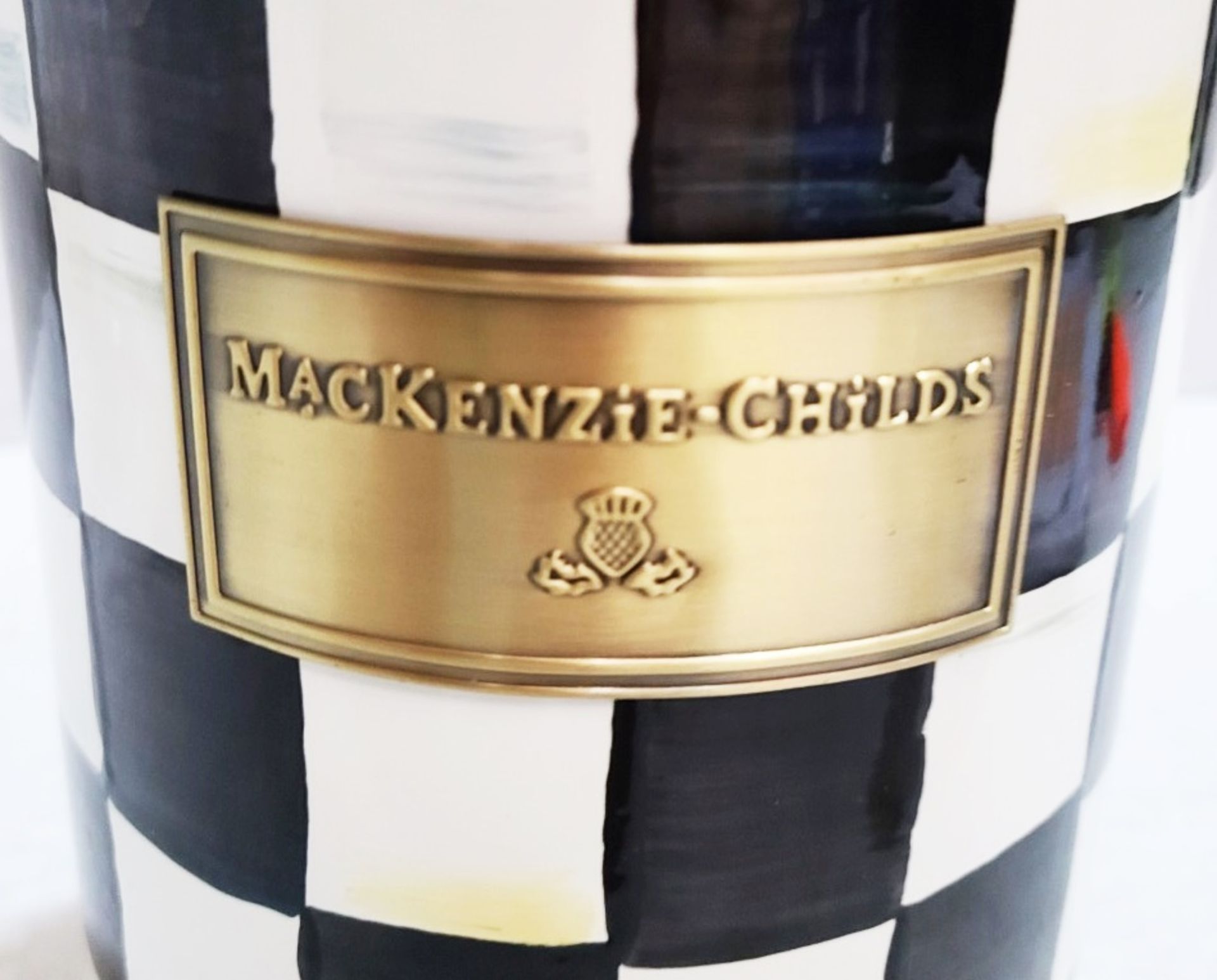 1 x MACKENZIE CHILDS Large Courtly Check Enamel Canister - Original Price £131.00 - Image 4 of 5