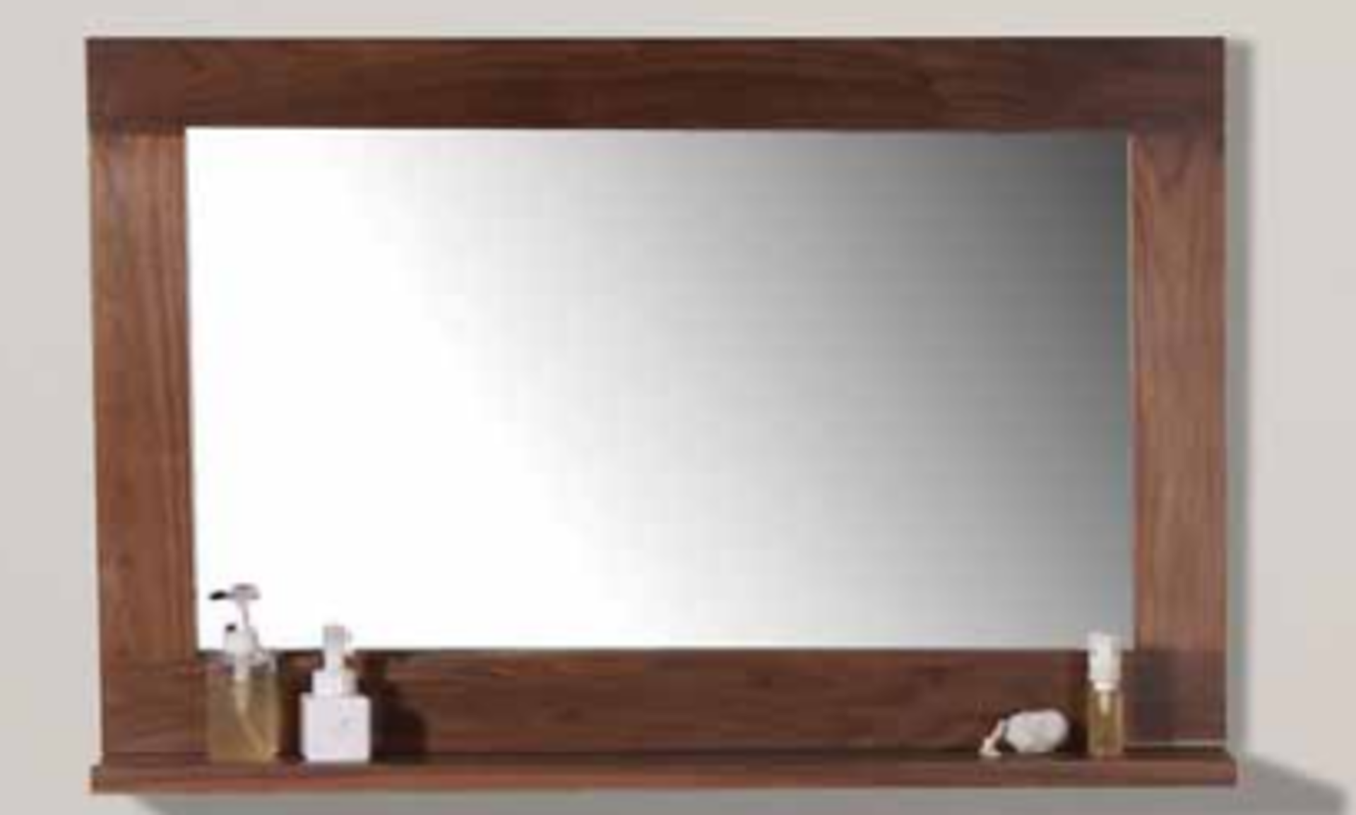1 x Stonearth Bathroom Wall Mirror With Solid Walnut Frame and Bevelled Glass Mirror - Size: Large - Image 2 of 10