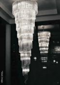 1 x NOVARESI 'Vortice' Luxury Italian 1.5-Metre Spiral 16-Light Chandelier Adorned With Exquisite