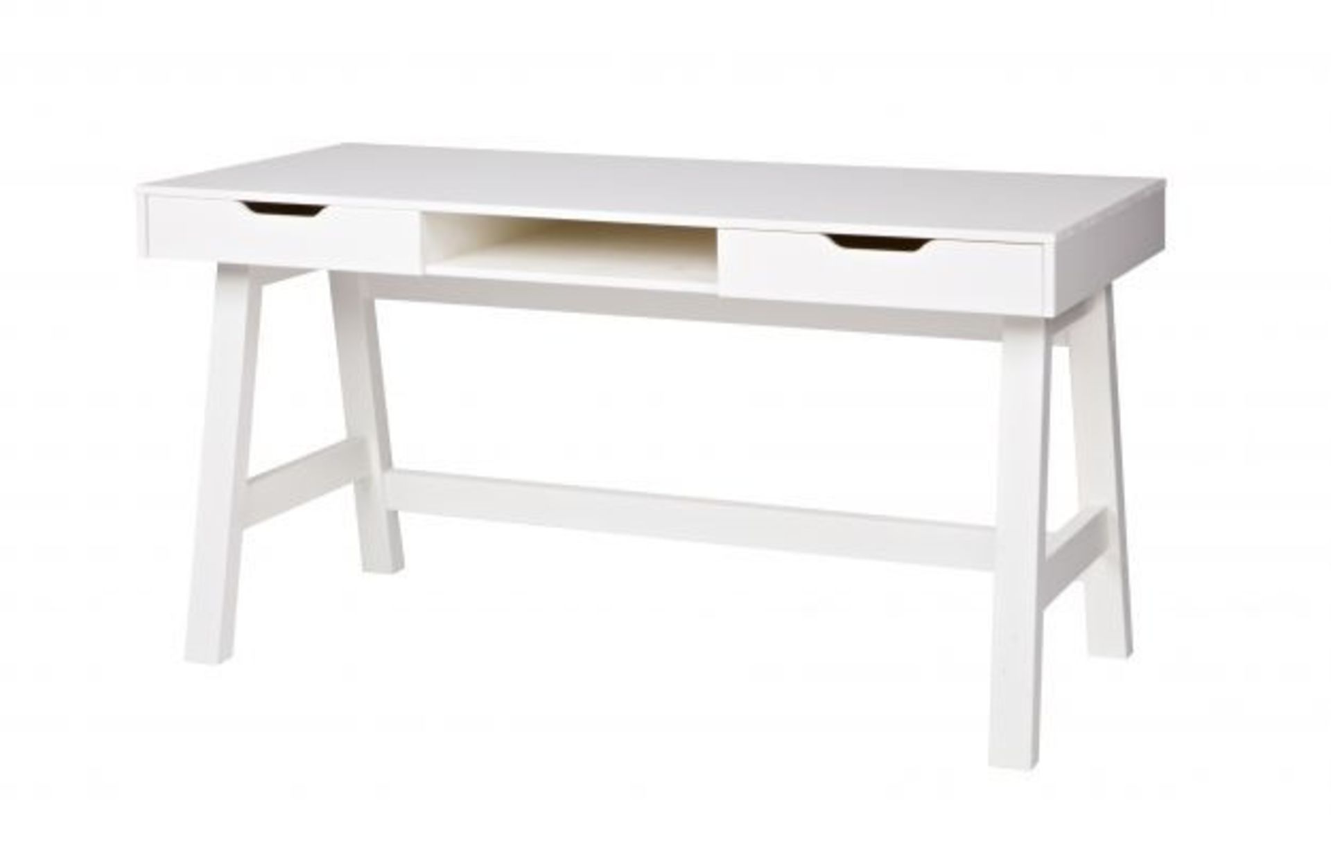 1 x WOOOD 'Nikki' Desk In White - Original Price £385.00 - Made In Holland - Sealed Boxed Stock - - Image 5 of 6