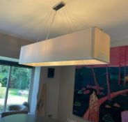 1 x Ceiling Pendant 3-Lamp Light Fitting With Opal Diffuser And Box Shade - Ref: RR21 / DINR - CL781