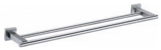 1 x Stonearth Double Towel Rack Rail - Solid Stainless Steel Bathroom Accessory - Brand New &
