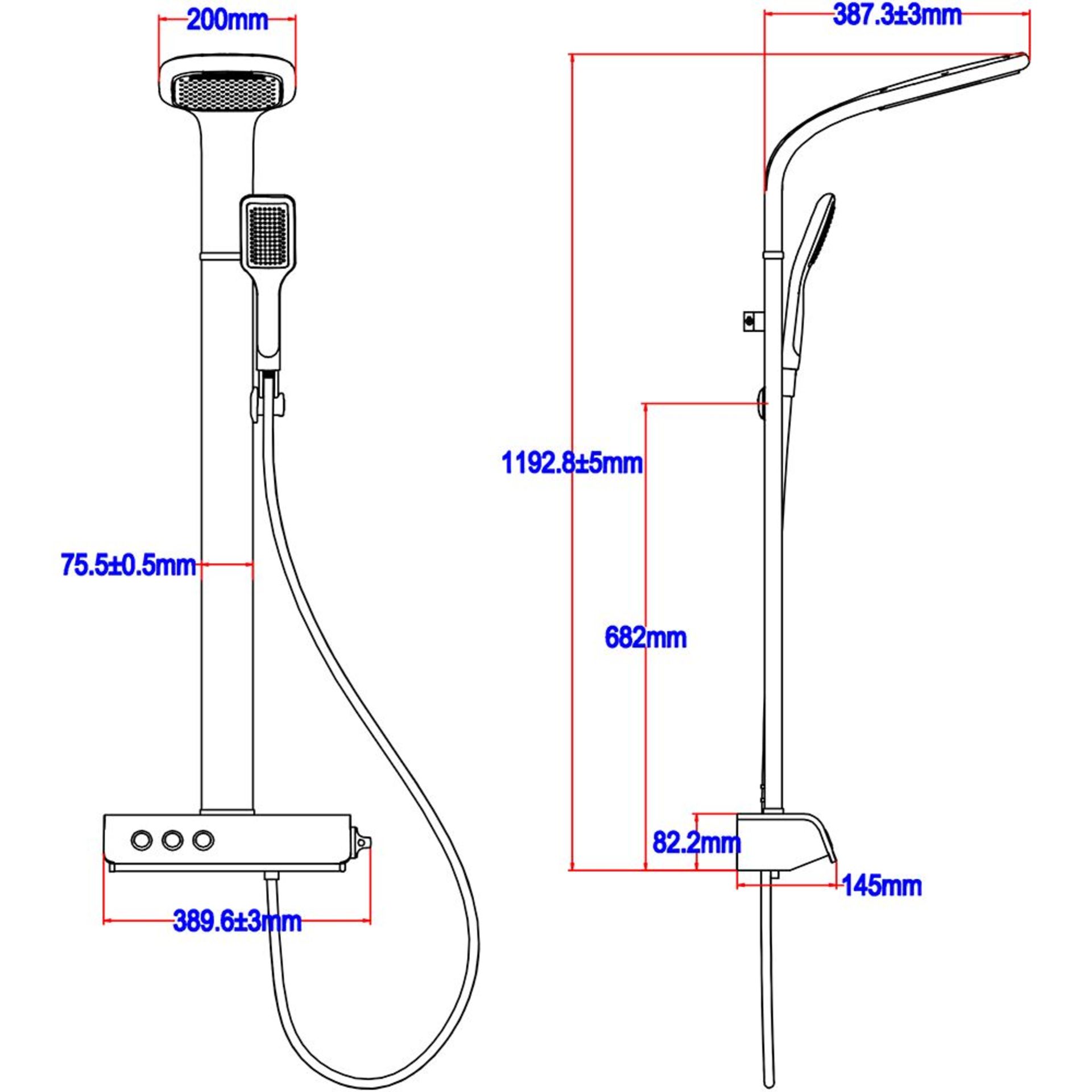 1 x Synergy Nubian White Thermostatic Shower Panel Kit and Handset - New Boxed Stock - RRP £549! - Image 3 of 5