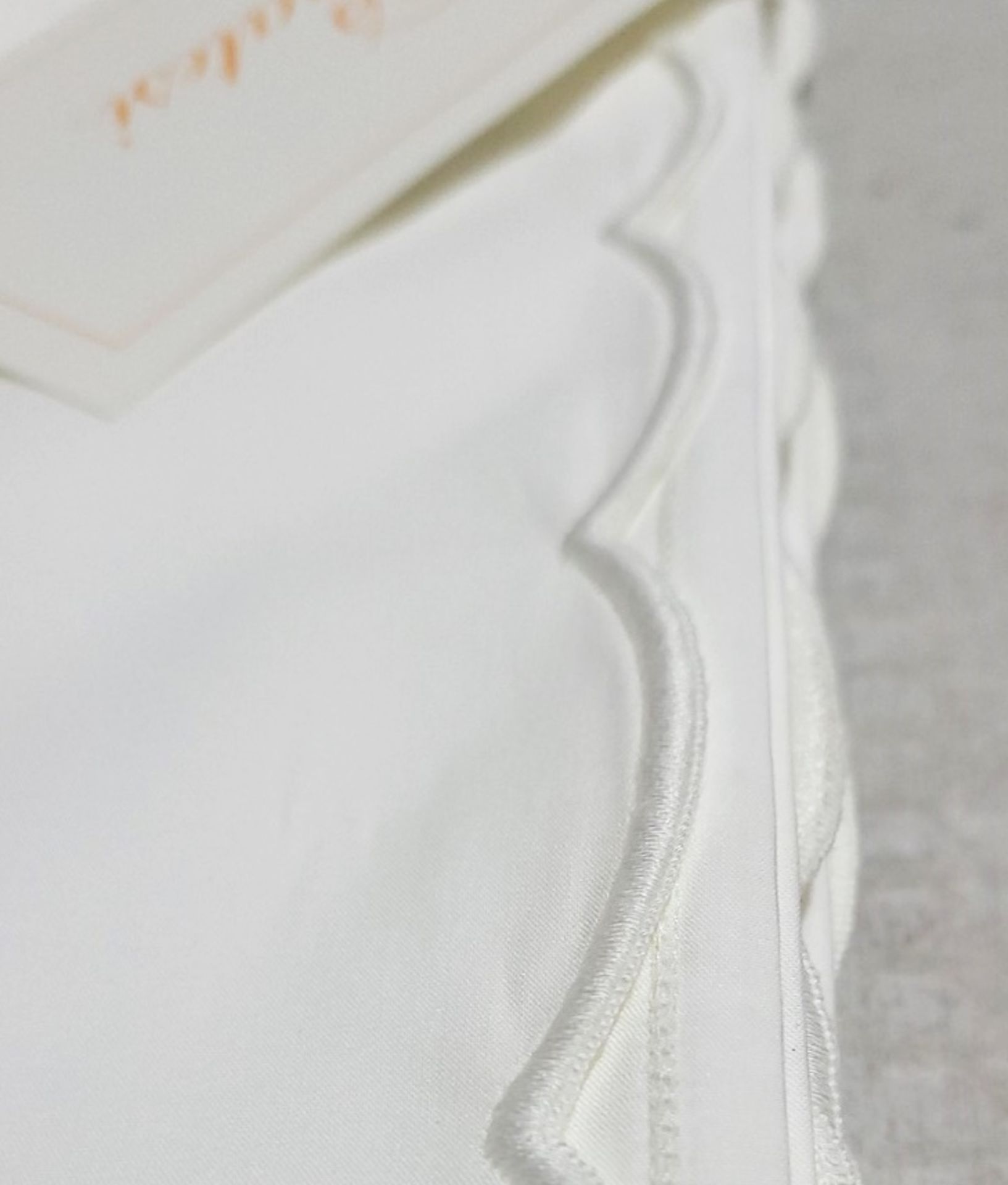 1 x PRATESI Treccia White Forever Embroidered Angel Skin Top Sheet 305x270cm - Image 3 of 5