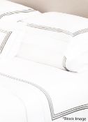 1 x PRATESI GO3 Tre Riche Grey Embroidered Angel Skin 4-Piece Sheet Set - Original Price £1,375.00