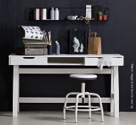 1 x WOOOD 'Nikki' Desk In White - Original Price £385.00 - Made In Holland - Sealed Boxed Stock -