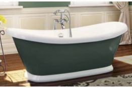 1 x Synergy Boat 1770mm Traditional Grey Freestanding Bath - New Boxed Stock - RRP: £1,644