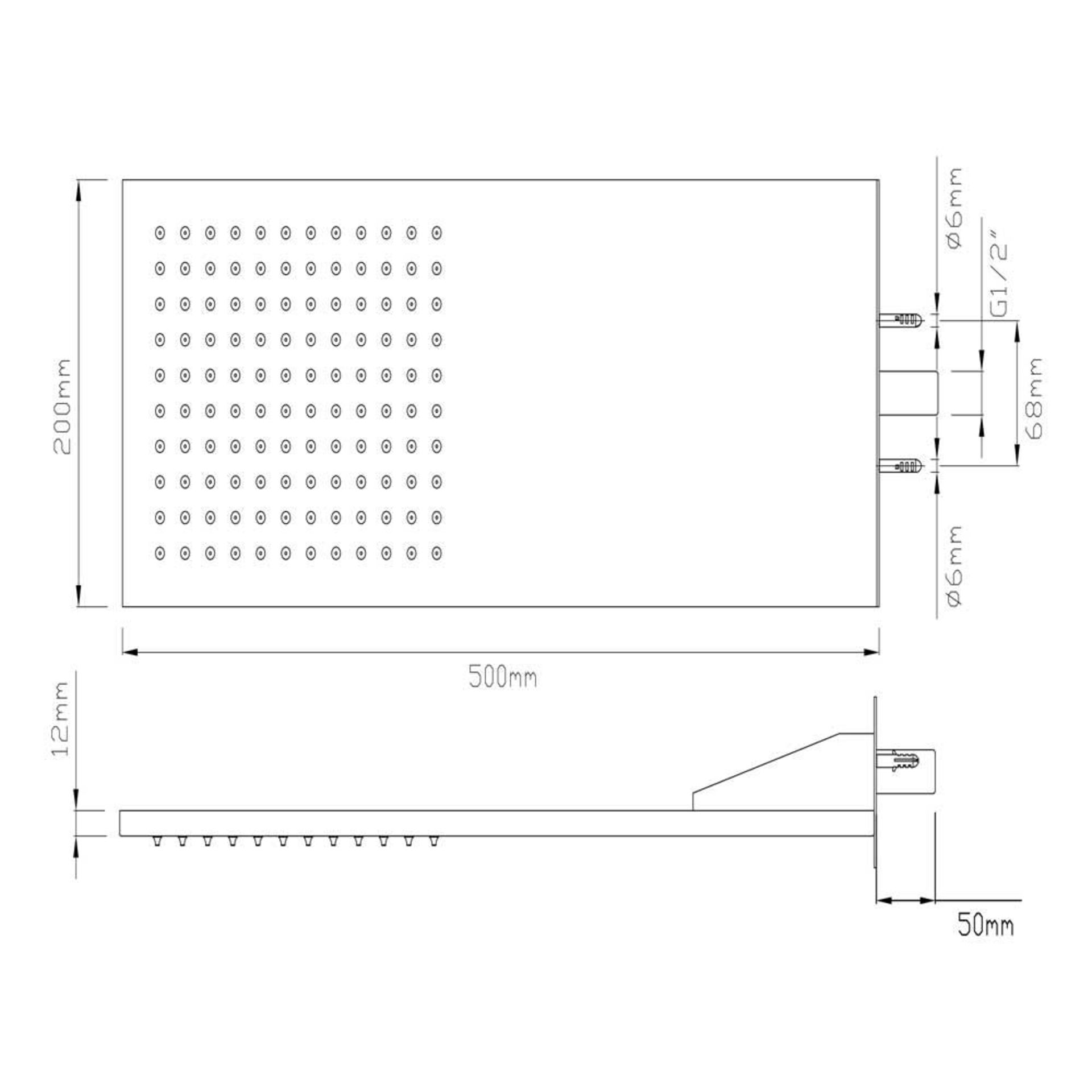 1 x Synergy 500mm Rectangle Chrome Wall Fixed Shower Head - New Boxed Stock - RRP: £218 - Image 2 of 2