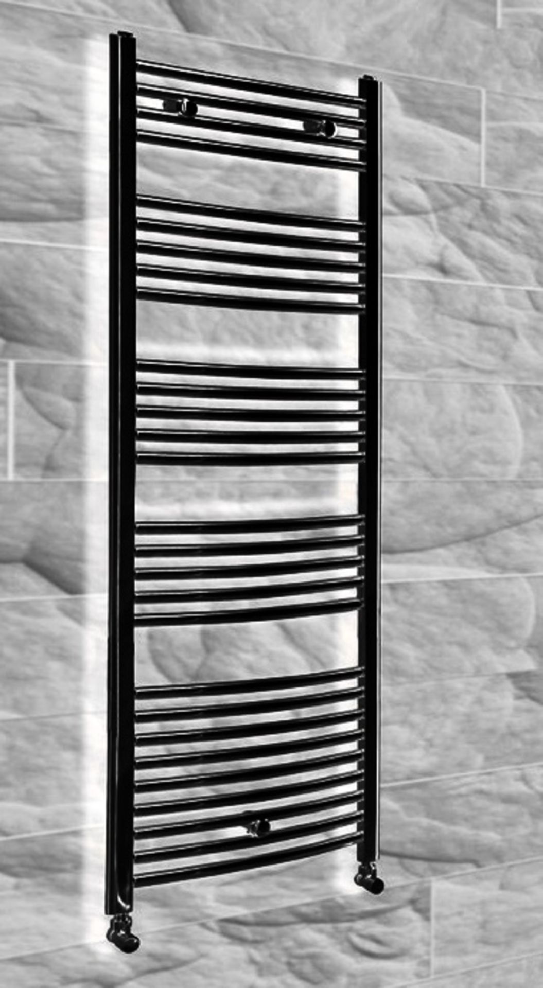 1 x Arley LoCo Straight 600x1500mm Matt Black Towel Ladder Rail Radiator - New Boxed Stock